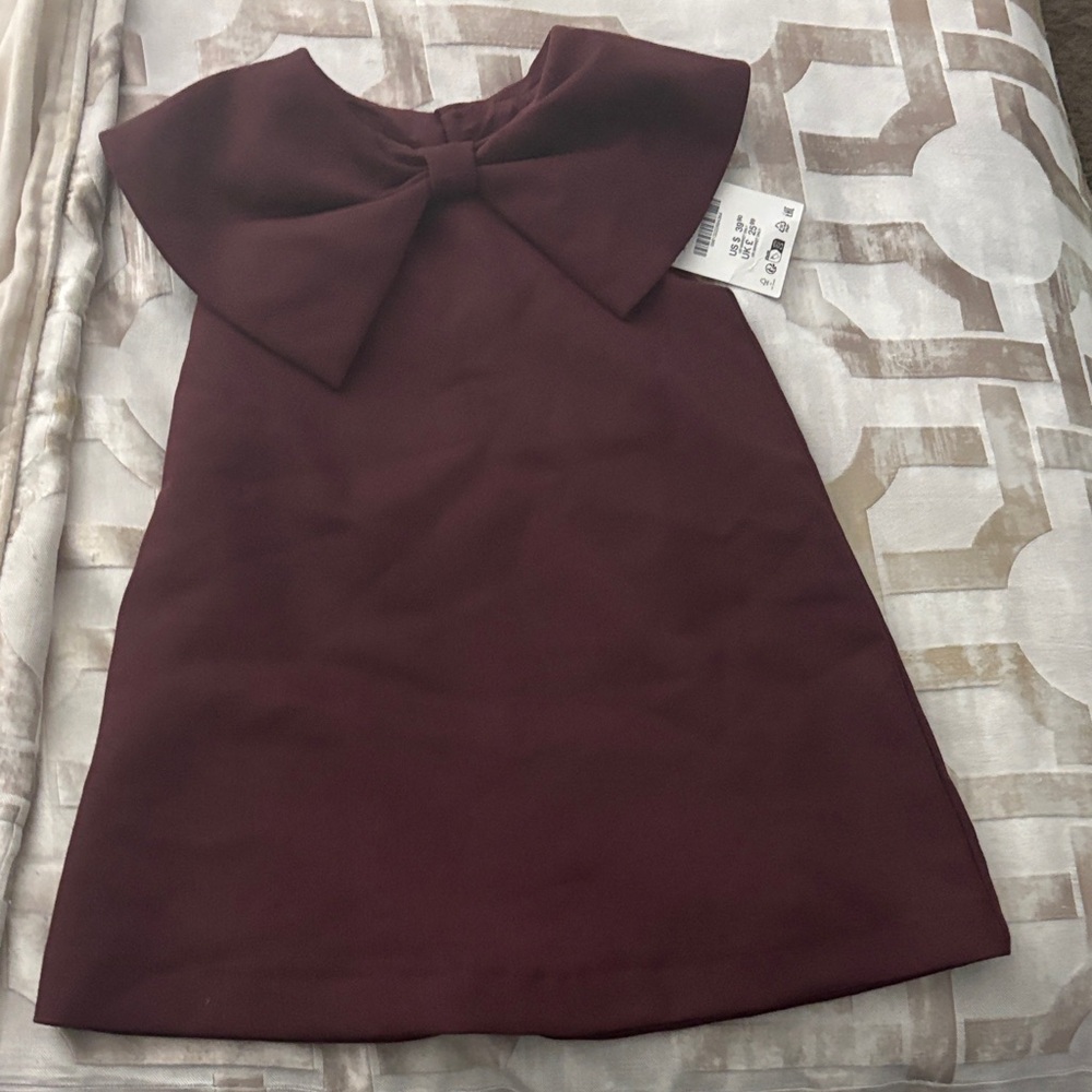 Girls Bow-Accent Dress in Burgundy - Kids Dress zara